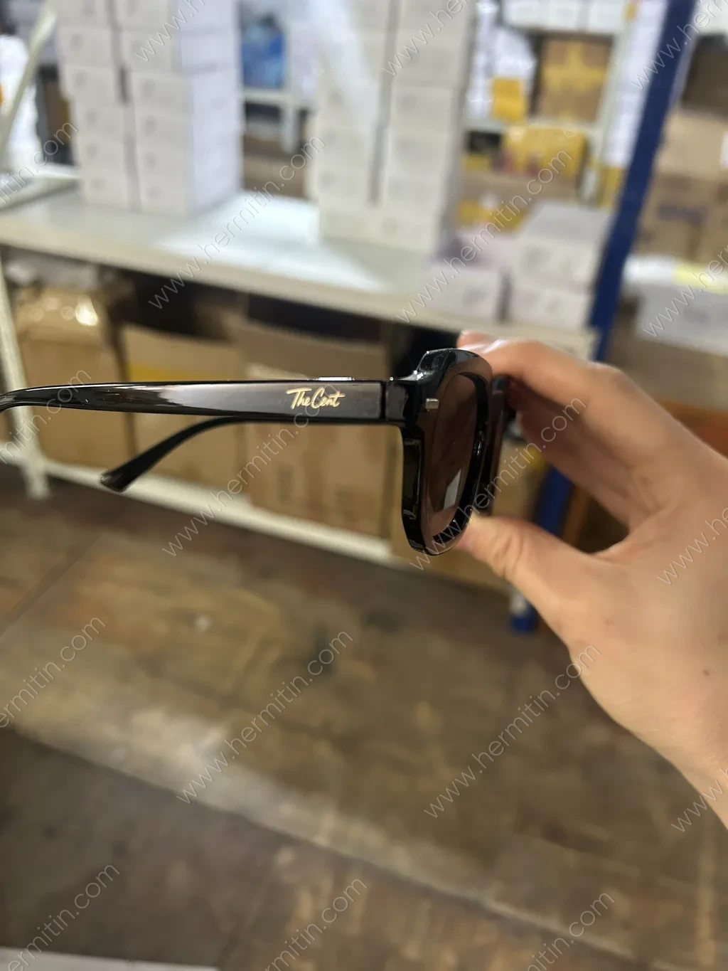 Temple Foil-Stamped Logo Branding — Custom Eyewear Branding Prototype (LOG #3868)