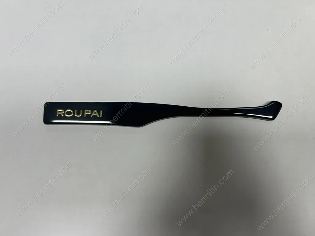 Temple Foil-Stamped Logo Branding — Custom Eyewear Branding Prototype (LOG #3869)