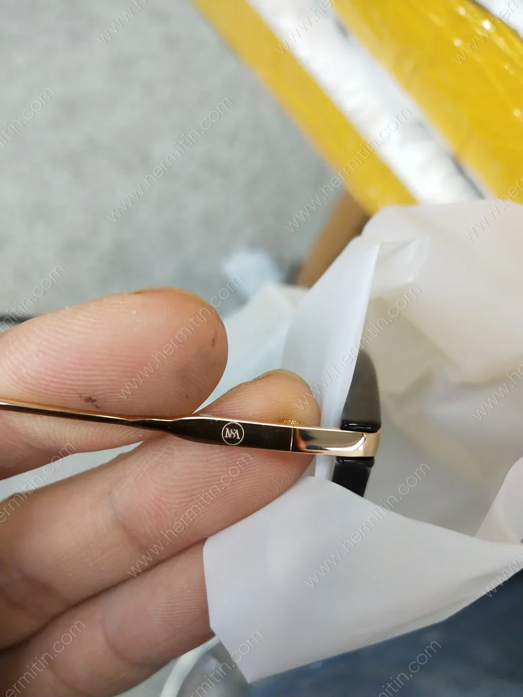 Laser-Engraved Logo — Custom Eyewear Branding Prototype (LOG #3877)