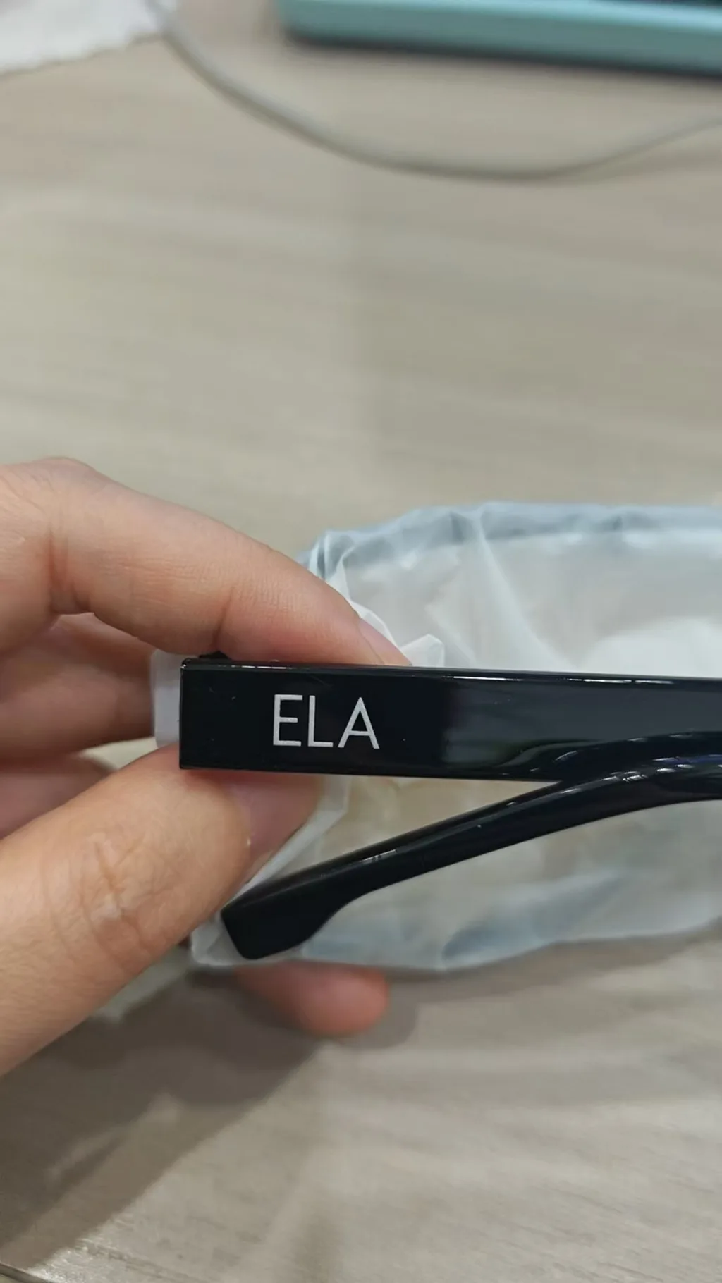 Temple Screen-Printed Logo Branding — Custom Eyewear Branding Prototype (LOG #3865)
