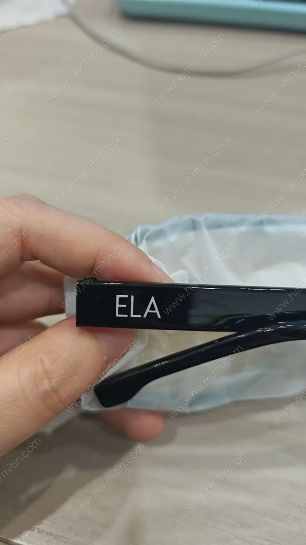 Temple Screen-Printed Logo Branding — Custom Eyewear Branding Prototype (LOG #3865)