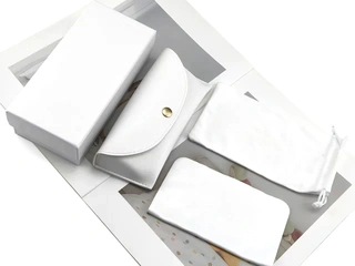 Minimalist White Leather Glasses Case Set