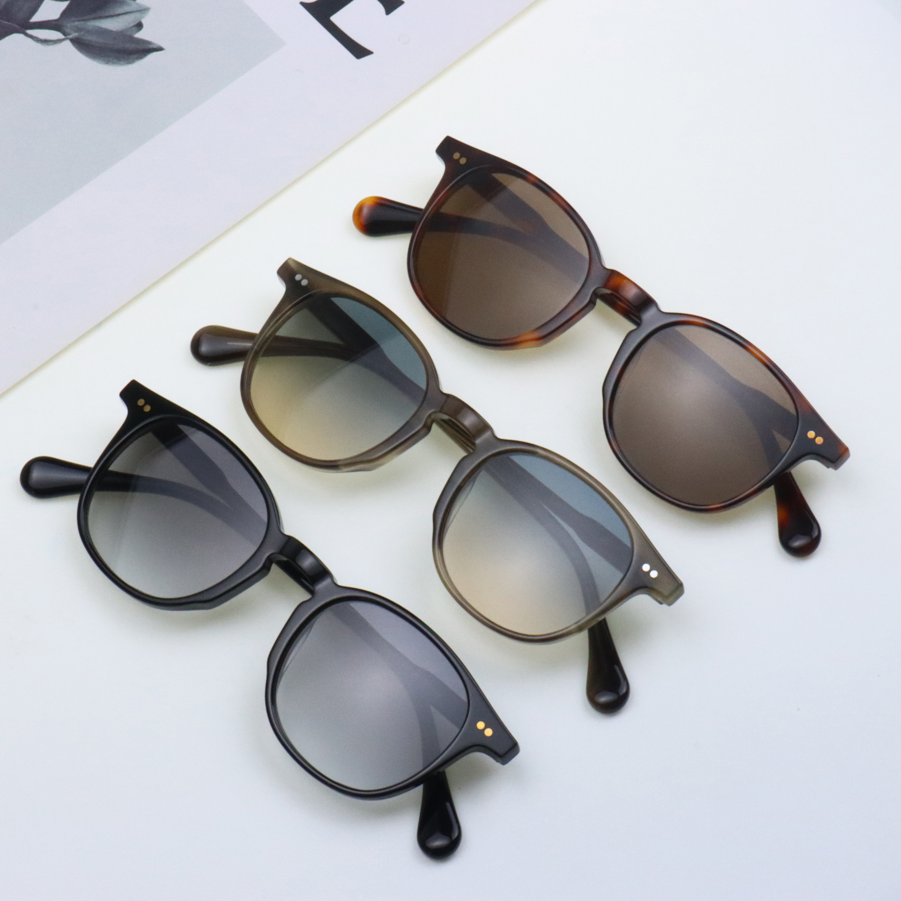 Multiple colors Acetate High-quality Acetate Custom Sunglasses Women Polarized Luxury Designer Sunglasses Men - Details 2
