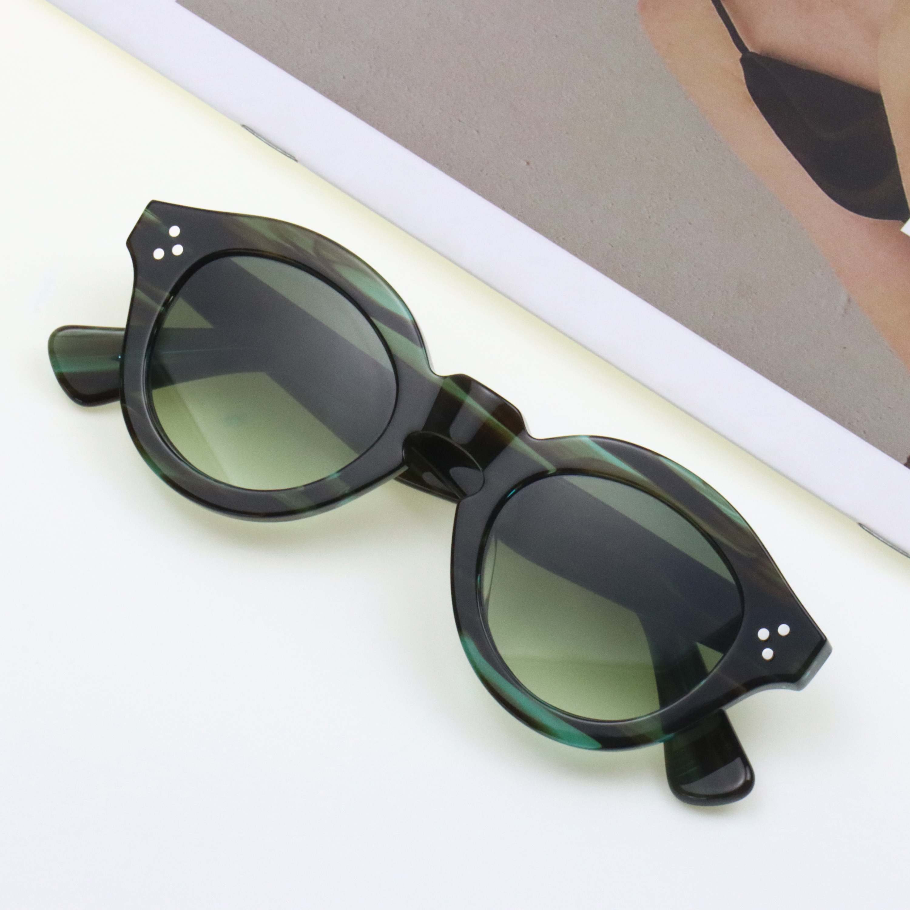 Multiple colors Acetate High-quality Acetate Custom Sunglasses Women Polarized Luxury Designer Sunglasses Men - Details 7