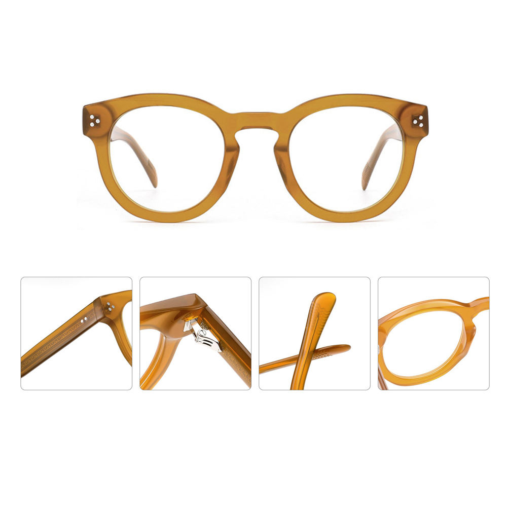 Custom High-End Retro Trending Optical Acetate Eyeglasses Elegant Acetate Frame with Logo Designer Fashionable Wholesale Glasses Custom Eyewear