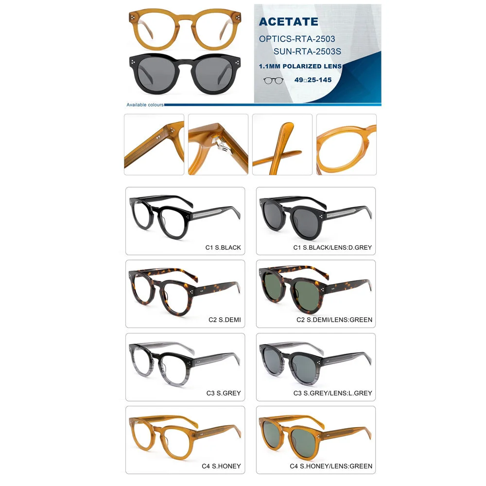  Acetate Custom High-End Retro Trending Optical Acetate Eyeglasses Elegant Acetate Frame with Logo Designer Fashionable Wholesale Glasses - Details 1