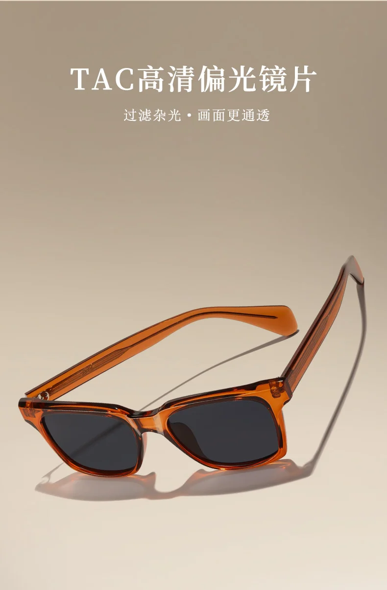 Other Acetate Vintage Square Oversized Green Acetate Polarized Sunglasses - Details 3