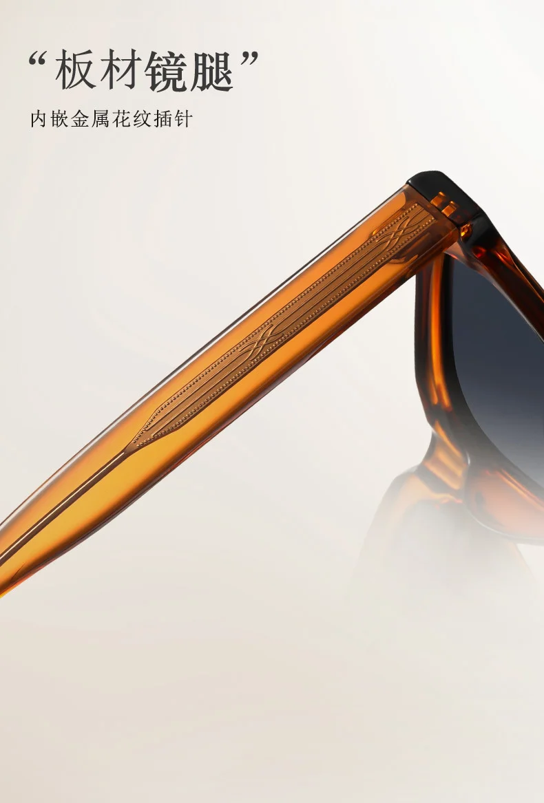 Other Acetate Vintage Square Oversized Green Acetate Polarized Sunglasses - Details 5