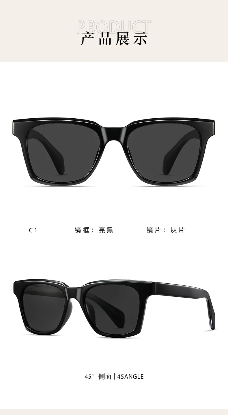 Other Acetate Vintage Square Oversized Green Acetate Polarized Sunglasses - Details 8