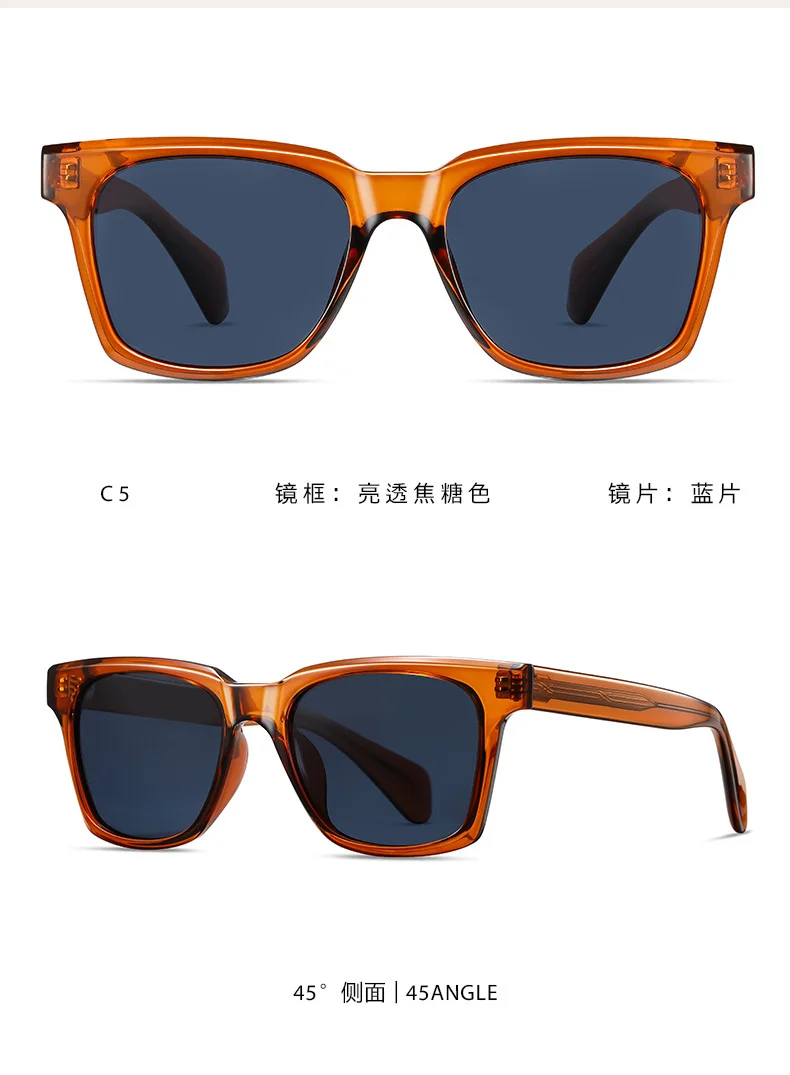 Other Acetate Vintage Square Oversized Green Acetate Polarized Sunglasses - Details 12