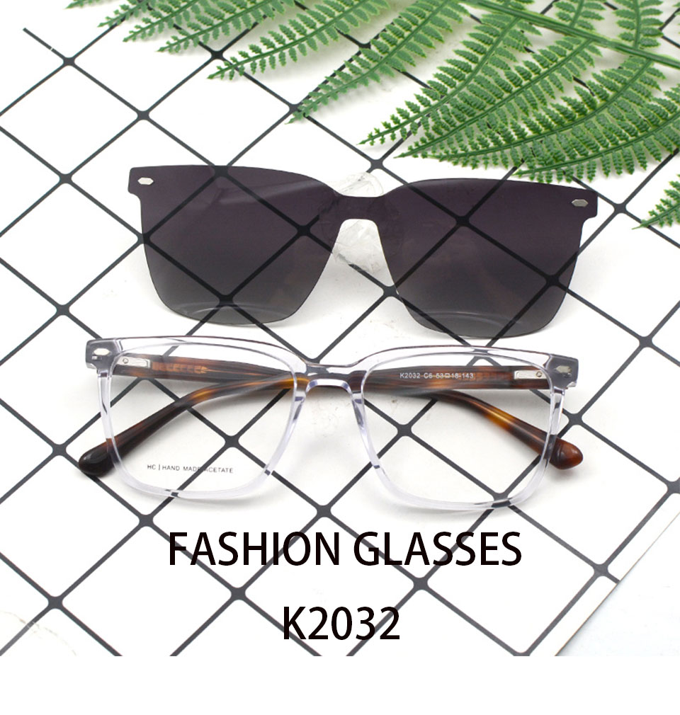 Other Acetate 2025 Unisex High Quality OEM Acetate Sunglasses Magnetic Eyeglass Frames with Clip on Optical Frame Sunglasses - Details 1