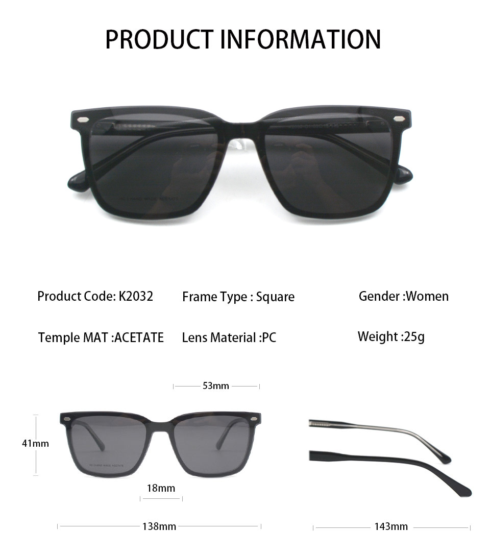 Other Acetate 2025 Unisex High Quality OEM Acetate Sunglasses Magnetic Eyeglass Frames with Clip on Optical Frame Sunglasses - Details 3