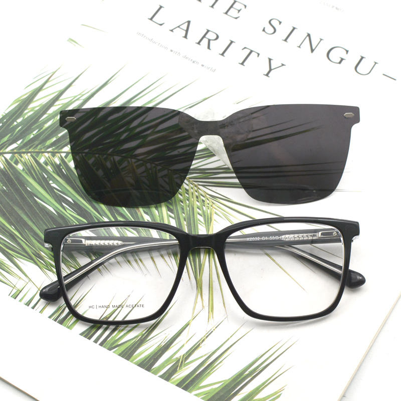 2025 Unisex High Quality OEM Acetate Sunglasses Magnetic Eyeglass Frames with Clip on Optical Frame Sunglasses