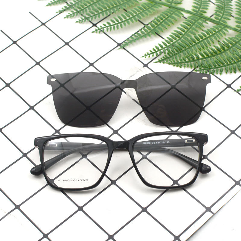 Other Acetate 2025 Unisex High Quality OEM Acetate Sunglasses Magnetic Eyeglass Frames with Clip on Optical Frame Sunglasses - View 2