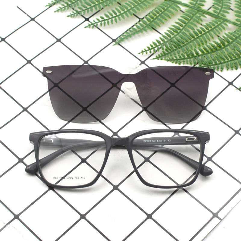 Other Acetate 2025 Unisex High Quality OEM Acetate Sunglasses Magnetic Eyeglass Frames with Clip on Optical Frame Sunglasses - View 3