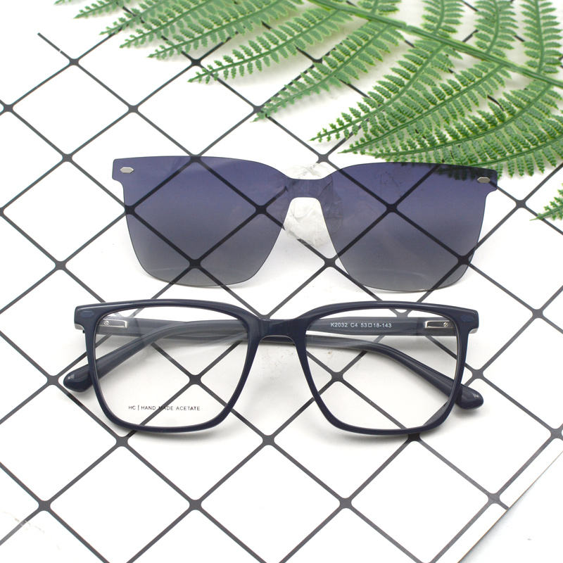 Other Acetate 2025 Unisex High Quality OEM Acetate Sunglasses Magnetic Eyeglass Frames with Clip on Optical Frame Sunglasses - View 4