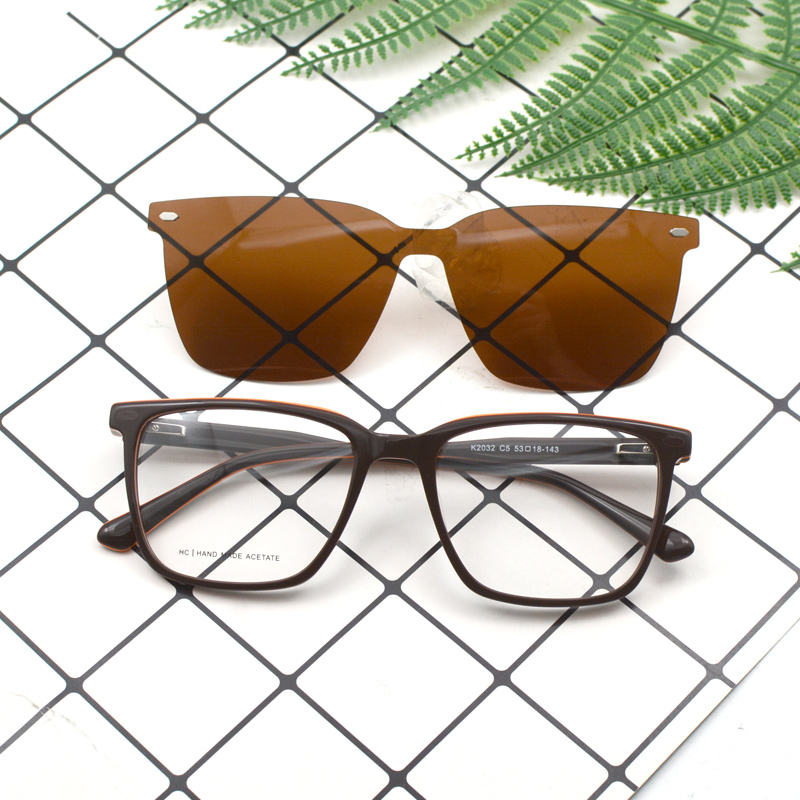 Other Acetate 2025 Unisex High Quality OEM Acetate Sunglasses Magnetic Eyeglass Frames with Clip on Optical Frame Sunglasses - View 5