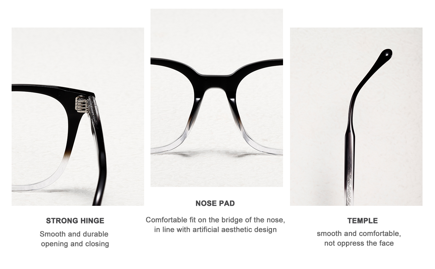 Acetate Custom High Quality Square Frame Acetate Optical Glasses for Men Women Fashion Colored Frame Custom Logo Wholesale - Details 2