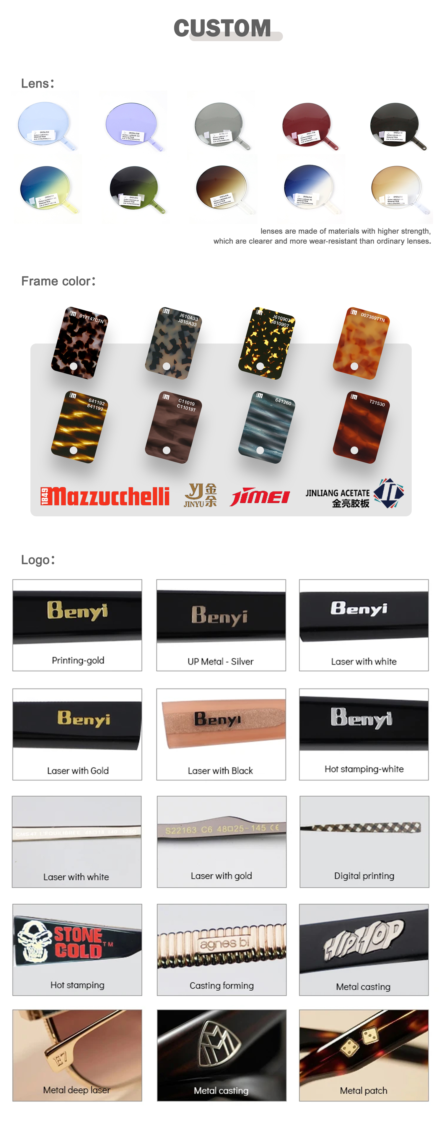 Acetate Custom High Quality Square Frame Acetate Optical Glasses for Men Women Fashion Colored Frame Custom Logo Wholesale - Details 8