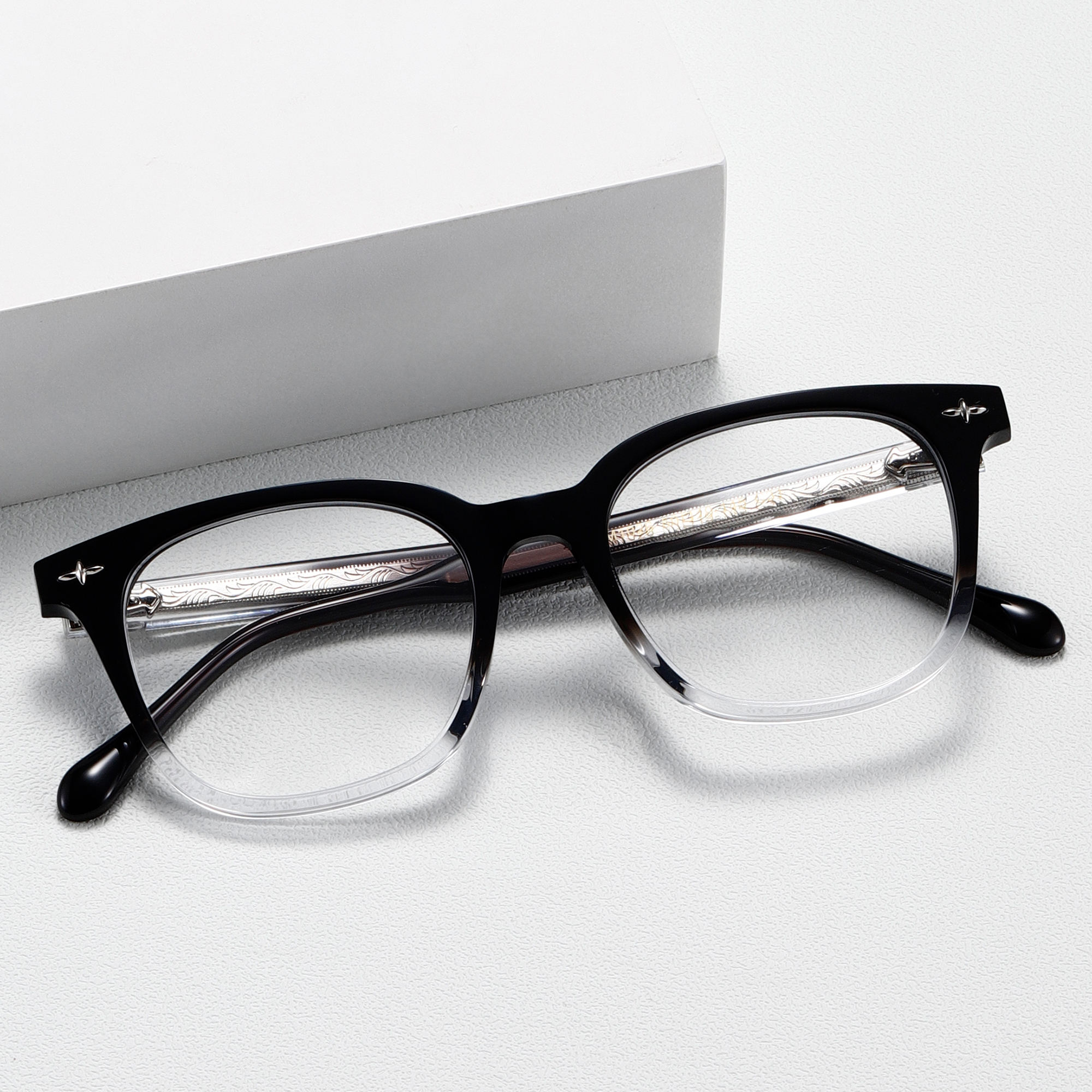Acetate Custom High Quality Square Frame Acetate Optical Glasses for Men Women Fashion Colored Frame Custom Logo Wholesale - View 3