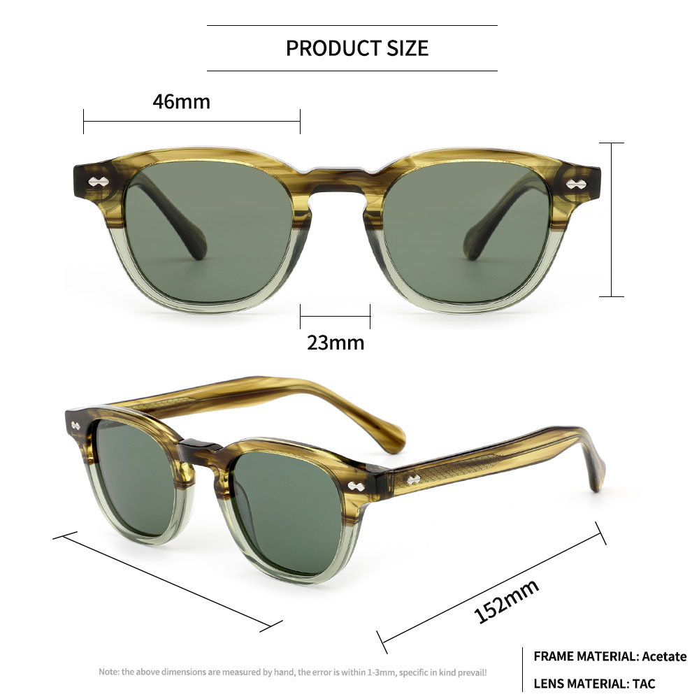 Vantage Old Money Style Luxury Designer Glasses Man Uv400 Protection Trendy Green Custom Logo Acetate Sunglasses Shades Details and Specifications