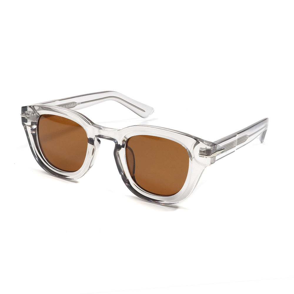 Other Acetate New Retro Custom logo Round Frame Sunglasses Hippie New Thick Frame Acetate Temple Colorful Sunglasses - Details 4