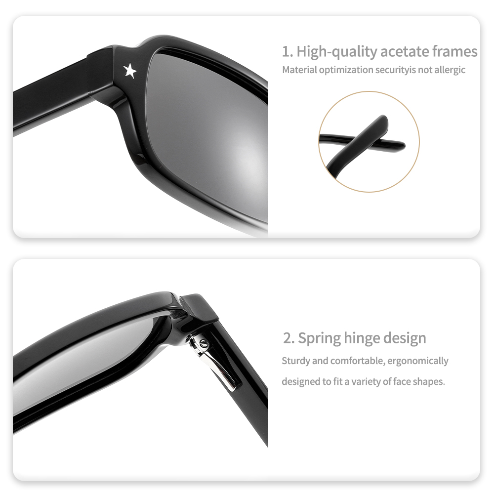 Custom Tortoise Acetate Small Frame Square Shades Sun Glasses Classic Designer Fashion High Quality Men Women Sunglasses Details and Specifications