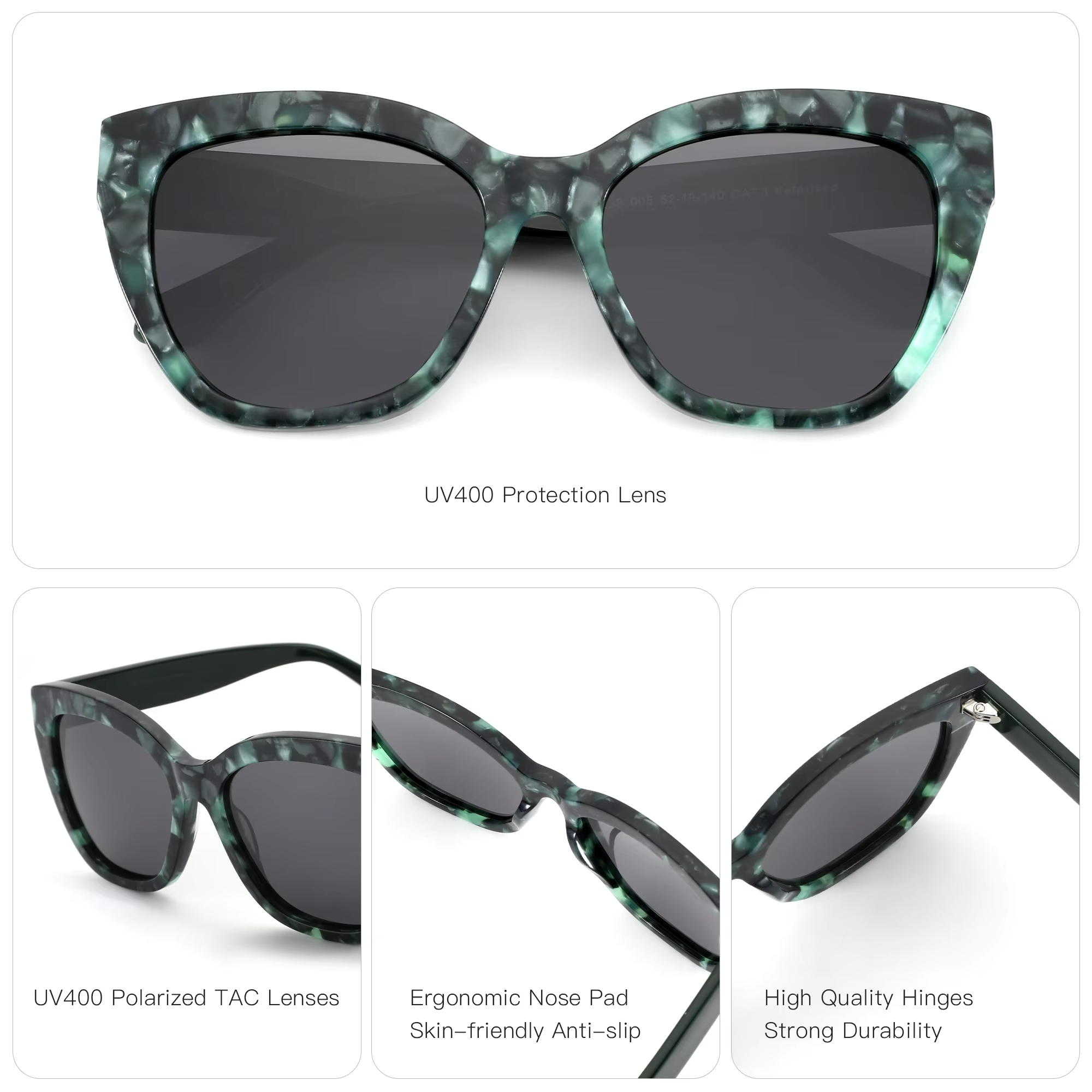 2025 new Trendy luxury Butterfly Polarized Sunglasses Fashion Thick Frame Acetate Sun Glasses Driving UV400 Protection for lady Details and Specifications