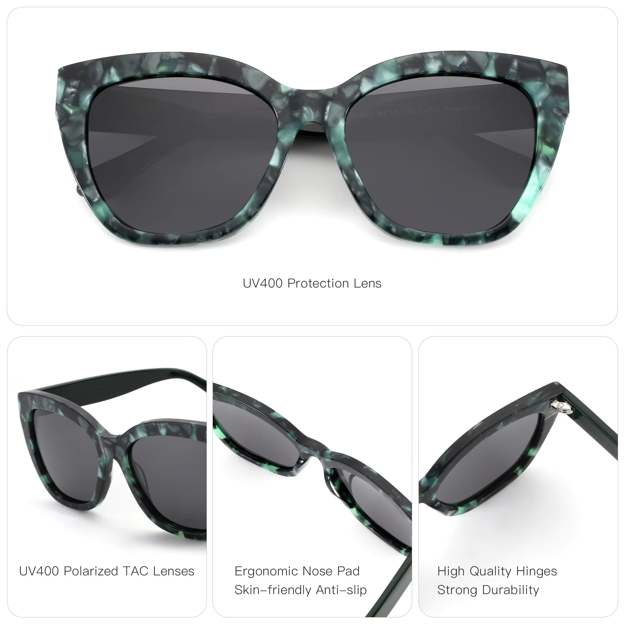 Other Acetate 2025 new Trendy luxury Butterfly Polarized Sunglasses Fashion Thick Frame Acetate Sun Glasses Driving UV400 Protection for lady - View 3