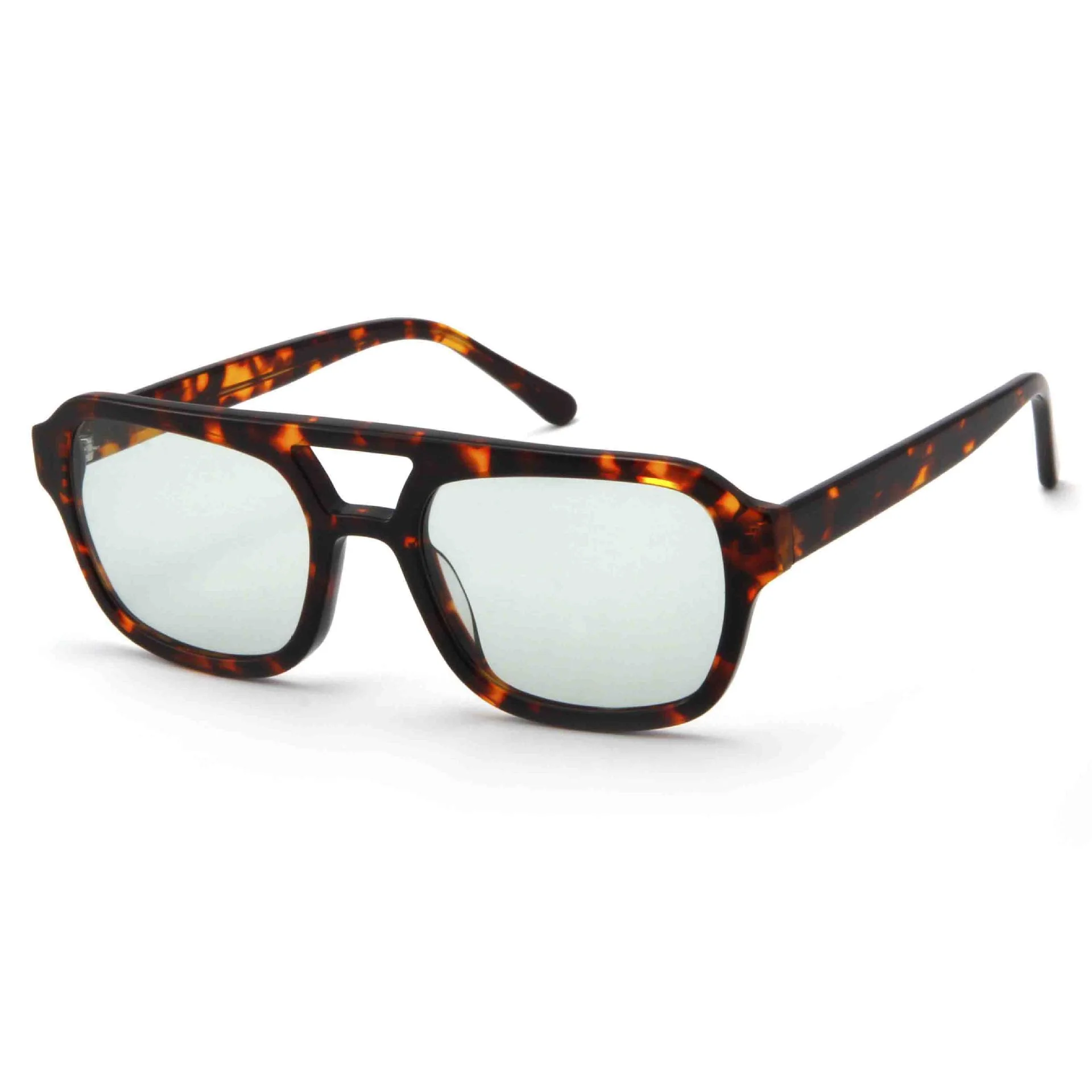 Trendy Oversized Square Double Bridge Acetate Sunglasses for Women | Fashion Street Style Runway Shades