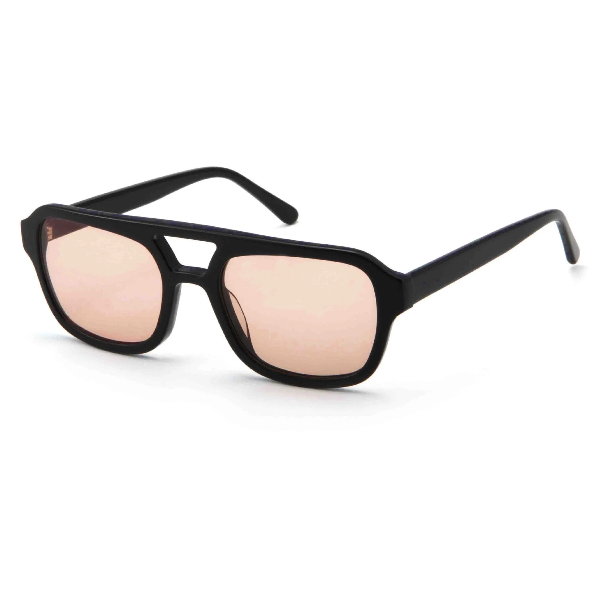 Tortoiseshell Frame Grey Lens, Black Frame Orange Lens, Tortoiseshell Frame Green Lens, Tortoiseshell Frame Orange Lens, Tortoiseshell Frame Blue Lens, White Frame Gradient Green Lens Acetate Trendy Oversized Square Double Bridge Acetate Sunglasses for Women | Fashion Street Style Runway Shades - View 4