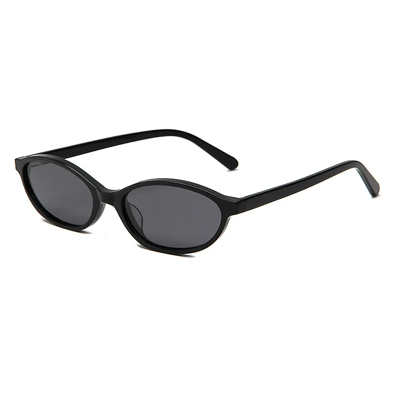 Glossy Black Grey Lens, Clear Tea Tea Lens, Brown Frame Tea Lens, Tortoiseshell Green Lens, Clear Grey Grey Lens Acetate Small Frame UV Protection Premium Acetate Sunglasses - View 2