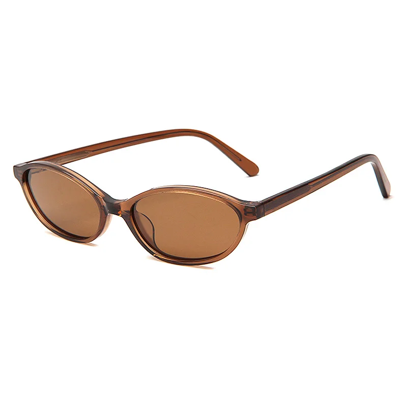 Glossy Black Grey Lens, Clear Tea Tea Lens, Brown Frame Tea Lens, Tortoiseshell Green Lens, Clear Grey Grey Lens Acetate Small Frame UV Protection Premium Acetate Sunglasses - View 8