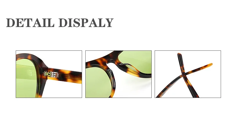 Glossy Black Gradient Grey Lens, Tortoiseshell Green Lens, Pink Frame Pink Lens, Clear Tea Tea Lens Acetate Oversized OAA Acetate Sunglasses | Cross-Border Trendy Rivet Aviator Polarized Shades - Details 2