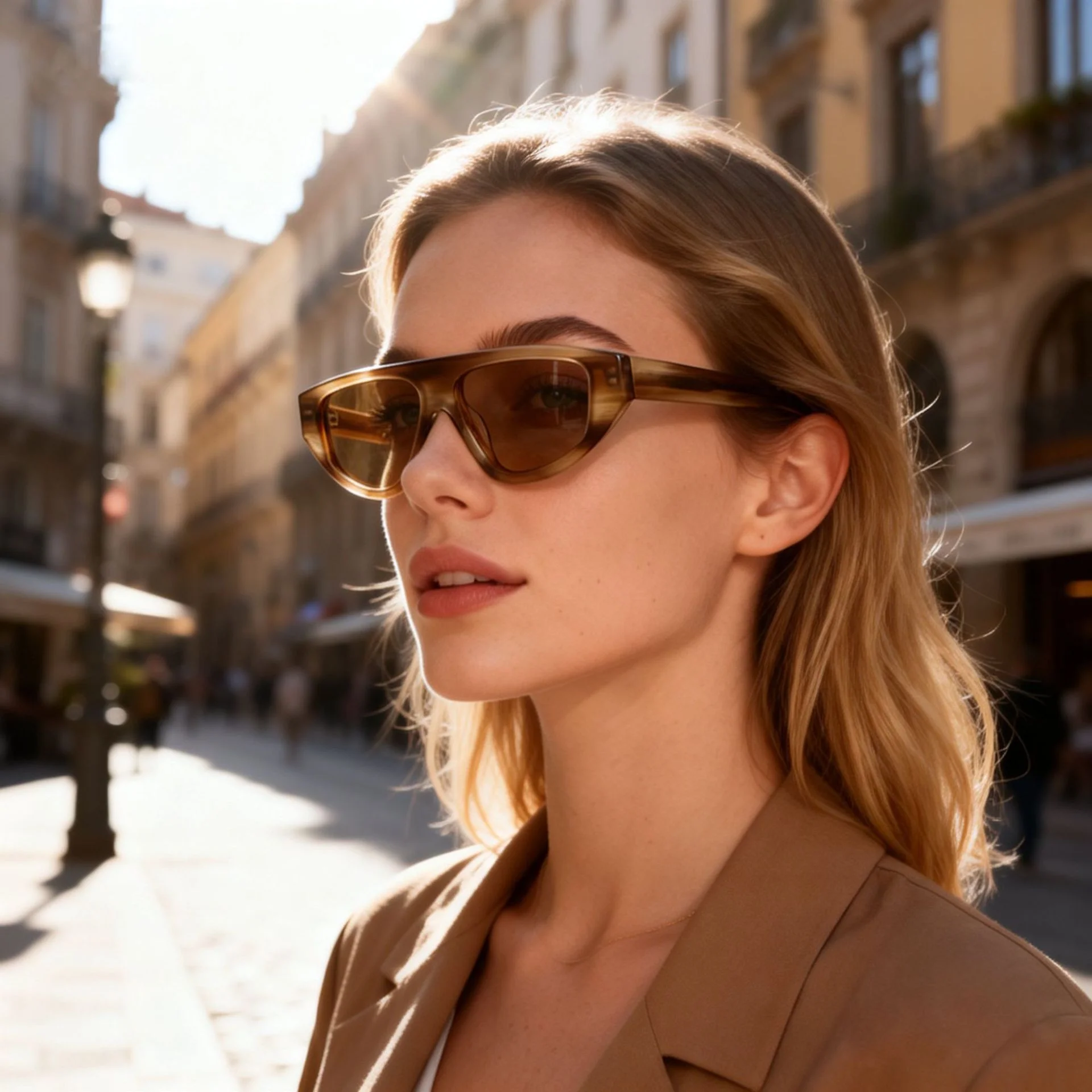 Glossy Black Purple Lens, Tortoiseshell Green Lens, Brown Stripe Orange Lens, Grey Stripe Grey Lens, Clear Grey Blue Lens Acetate Edgy Cool Small Frame Acetate Sunglasses | Trendy Personalized Triangle Aviator Shades for Street Styling - Details 2