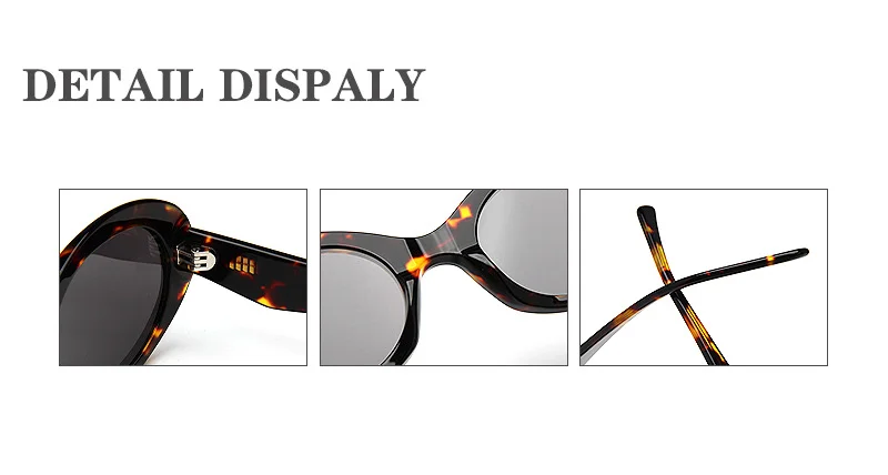 Glossy Black Grey Lens, Beige Frame Tea Lens, Tortoiseshell Grey Lens, Clear Green Grey Lens, Clear Tea Grey Lens Acetate Premium UV Protection Retro Oval Acetate Sunglasses | Face-Slimming Vintage Shades - Details 1