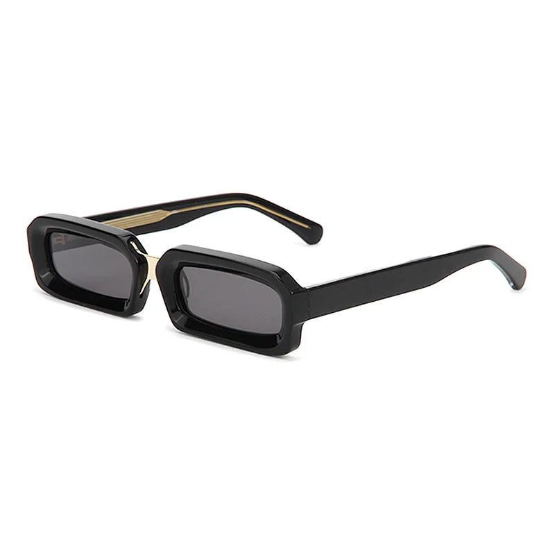 Trendy Small Frame Sunglasses | Fashion Acetate & Metal Mixed Gold Pin Acetate Shades