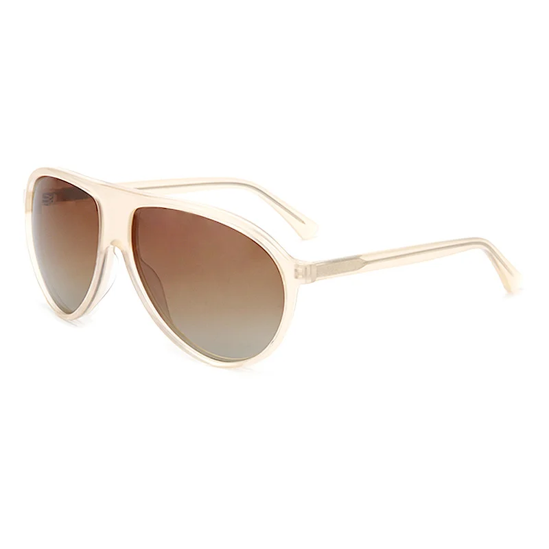 Glossy Black Gradient Grey Lens, Tortoiseshell Gradient Green Lens, Tortoiseshell Gradient Tea Lens, Clear Yellow Gradient Tea Lens Acetate Trendy Oversized UV Protection Acetate Sunglasses for Women | European & American Retro Martin-Style Frog Shades for Men - View 5