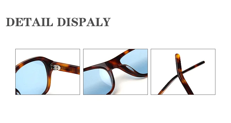 Glossy Black Tea Lens, Glossy Black Grey Lens, Tortoiseshell Blue Lens, Tortoiseshell Orange Lens, Clear Color with Grey Temple Green Lens, Clear Color with Grey Temple Grey Lens Acetate Trendy Small Square Sunglasses | Retro Rivet Acetate Shades - Details 1