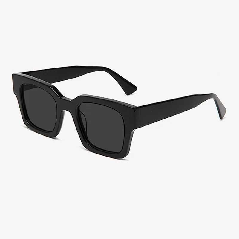 Glossy Black Grey Lens, Tortoiseshell Grey Lens, Clear Orange Grey Lens, Clear Grey Grey Lens, Clear Green Grey Lens, Clear Blue Grey Lens Acetate Classic Square Polarized Sunglasses for Men | Retro Premium Acetate Shades for Driving & UV Protection - View 6