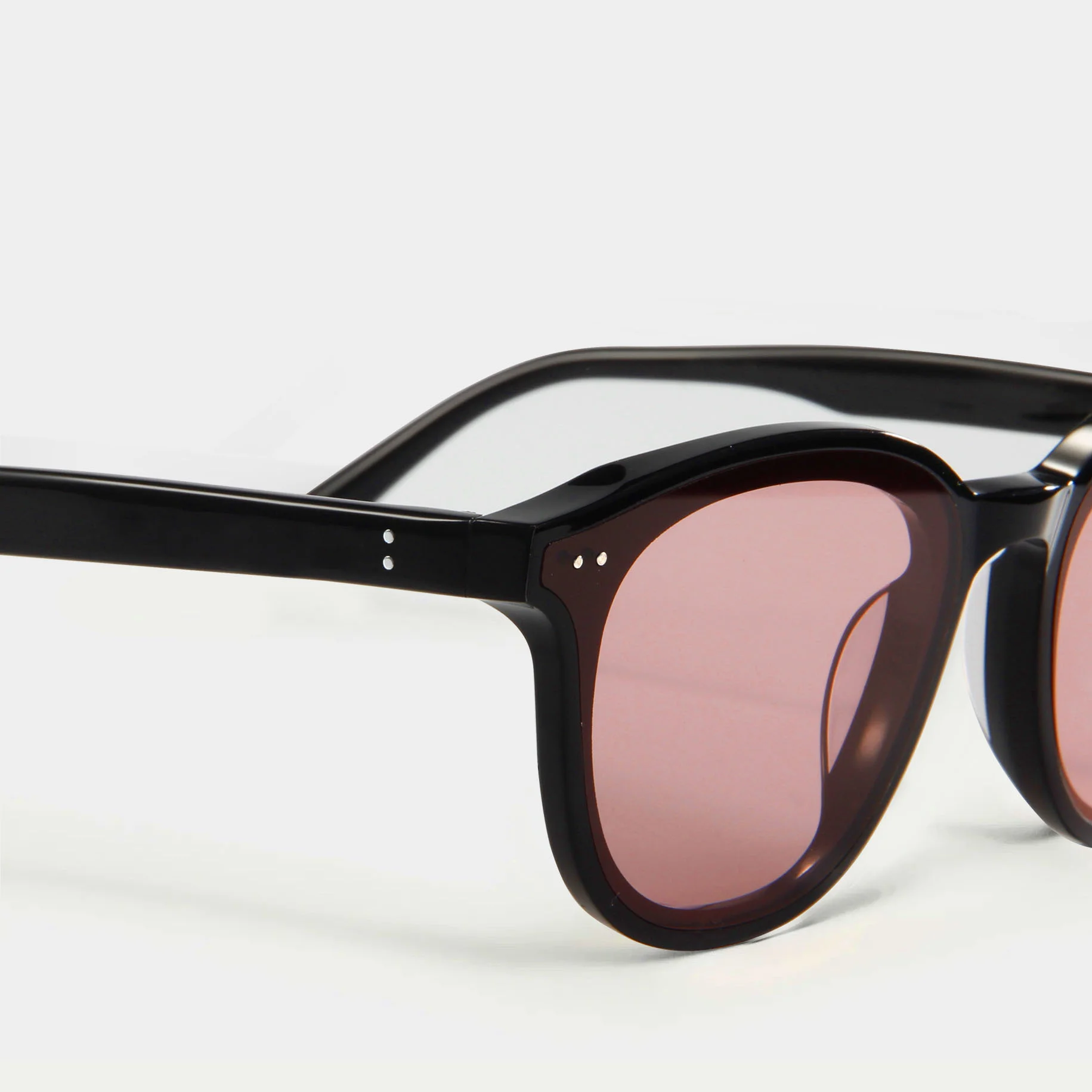 Black Frame Orange Lens, Black Frame Pink Lens, Black Frame Green Lens, Black Frame Grey Lens Acetate Classic Round Frame Acetate Sunglasses - Details 5