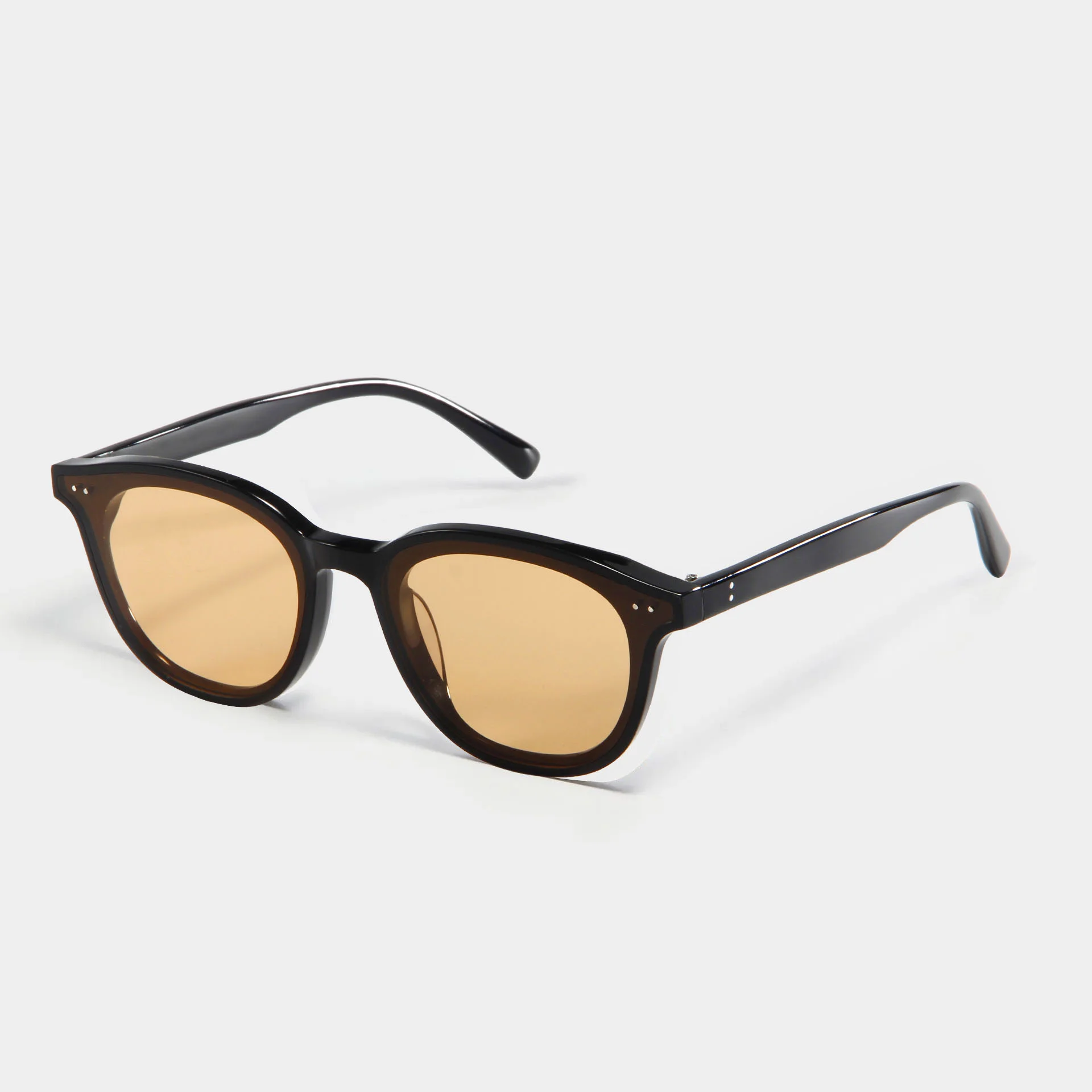 Black Frame Orange Lens, Black Frame Pink Lens, Black Frame Green Lens, Black Frame Grey Lens Acetate Classic Round Frame Acetate Sunglasses - View 1