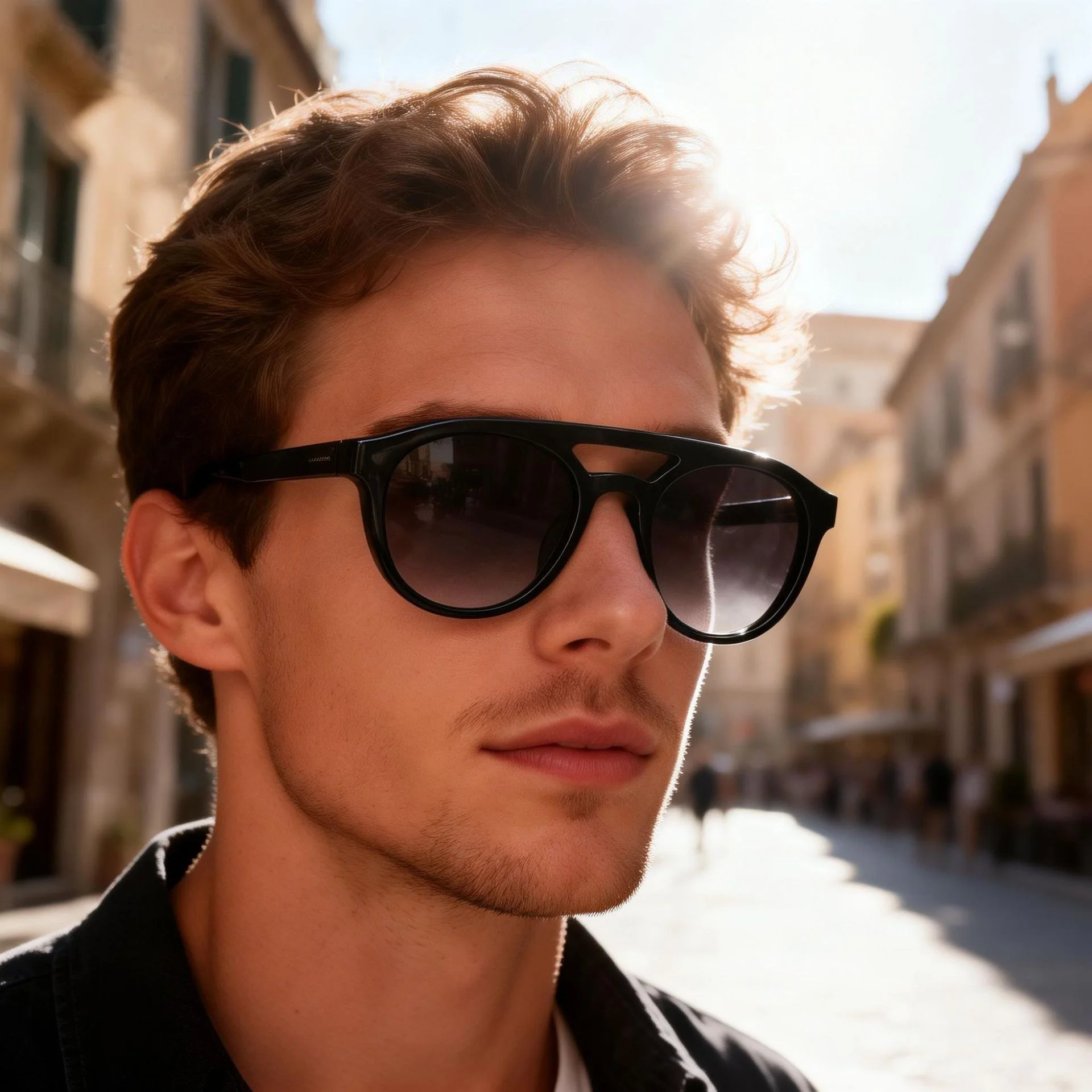 Glossy Black Gradient Grey Lens, Dark Green Gradient Tea Lens, Wine Red Pink Lens, Clear Color Blue Lens Acetate Trendy Punk Double Bridge Frog Sunglasses | Cross-Border Retro Round Thick Premium Acetate Shades - Details 6