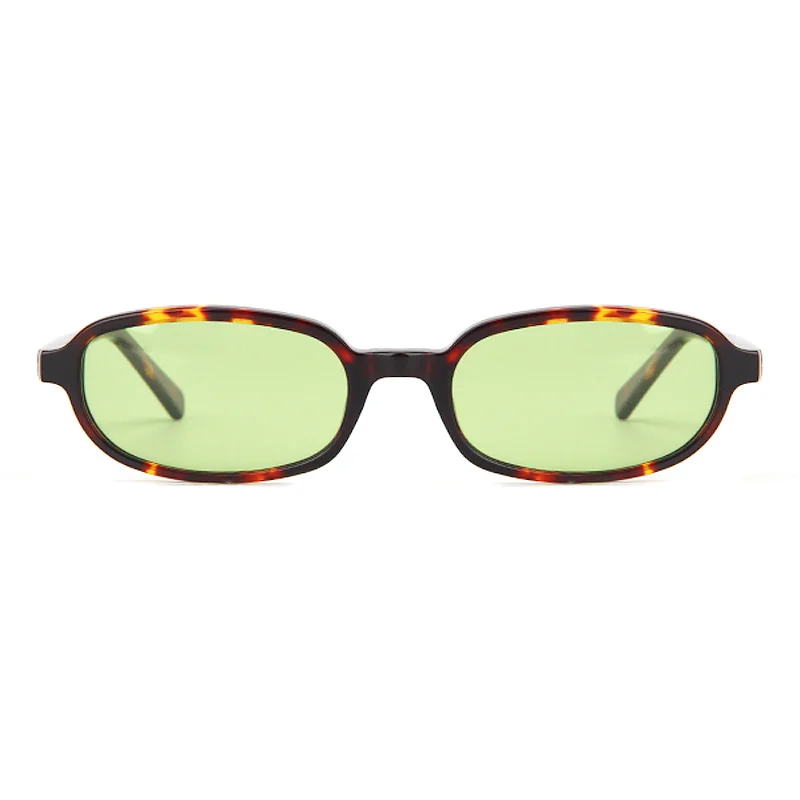 Glossy Black Tea Lens, Tortoiseshell Green Lens, Clear Tea Tea Lens, Clear Grey Blue Lens, Dark Green Tea Lens, Dark Green Pink Lens Acetate Premium Oval Frame Sunglasses for Women | Trendy Small Frame Acetate Shades - View 1