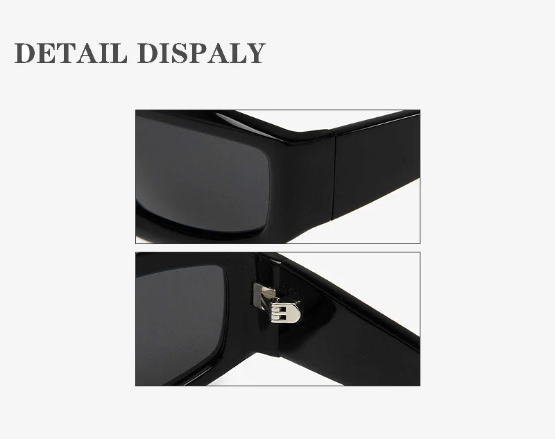 Glossy Black Grey Lens, Clear Grey Gradient Grey Lens, Clear Yellow Blue Lens Acetate Trendy Outdoor Cycling Sports Sunglasses for Men & Women | Personalized Retro Square Acetate Shades - Details 1