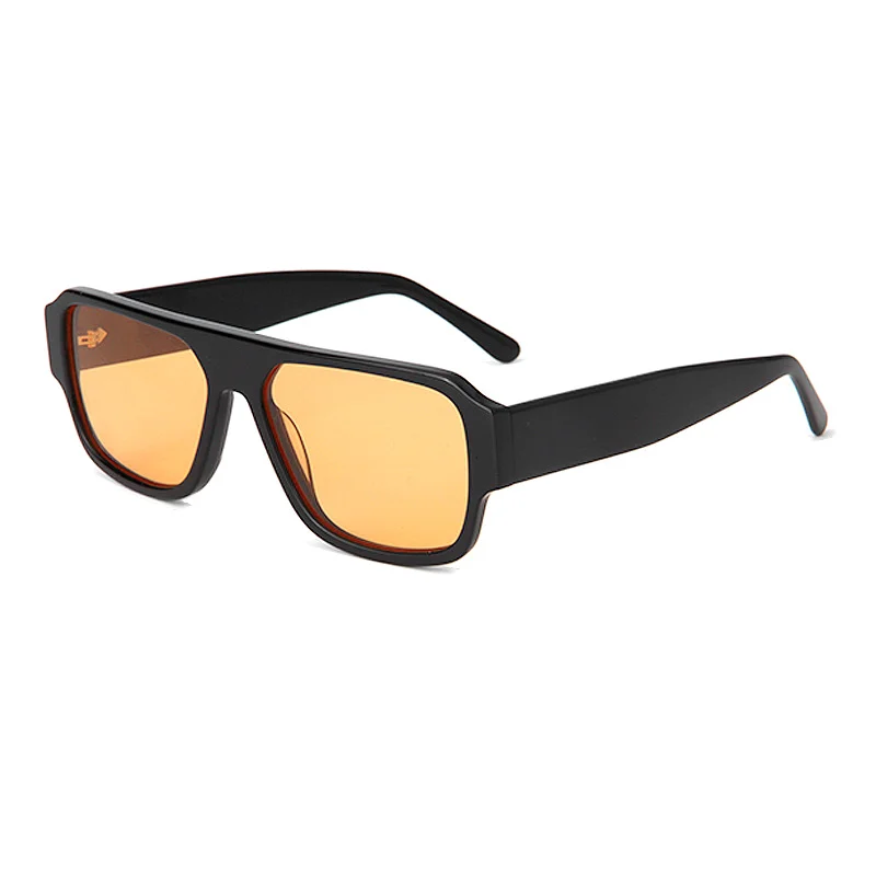 Trendy Sports Square Frame Acetate Sunglasses for Men | Retro Fashion Travel Driving UV Protection Shades