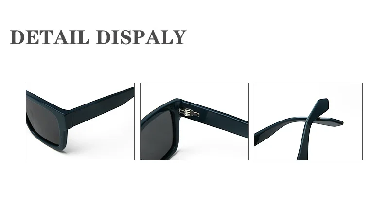 Glossy Black with Beige Fade Grey Lens, Tortoiseshell with Glossy Black Temple Grey Lens, Grey Stripe Grey Lens, Dark Green Acetate Classic Square Frame Sunglasses | Oversized UV Protection Cycling Outdoor Acetate Shades for Men & Women - Details 1