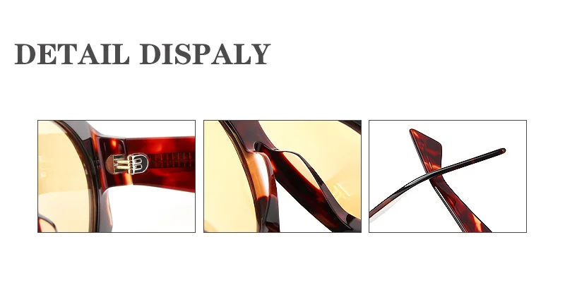 Clear Orange Gradient Brown Lens, Clear Green Lens, Tortoiseshell Orange Lens Acetate Trendy Double Bridge Acetate Oversized Frog Sunglasses | Retro Influencer Wide Temple Shades for Women - Details 1