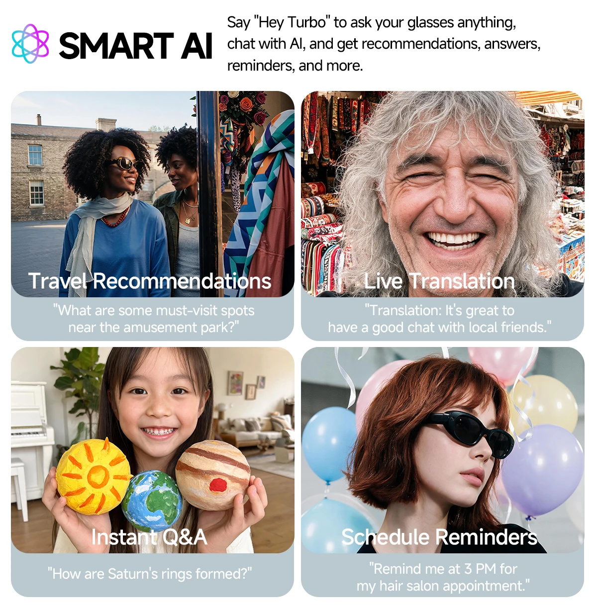 8MP Camera Smart Glasses Ultra Wide Photography