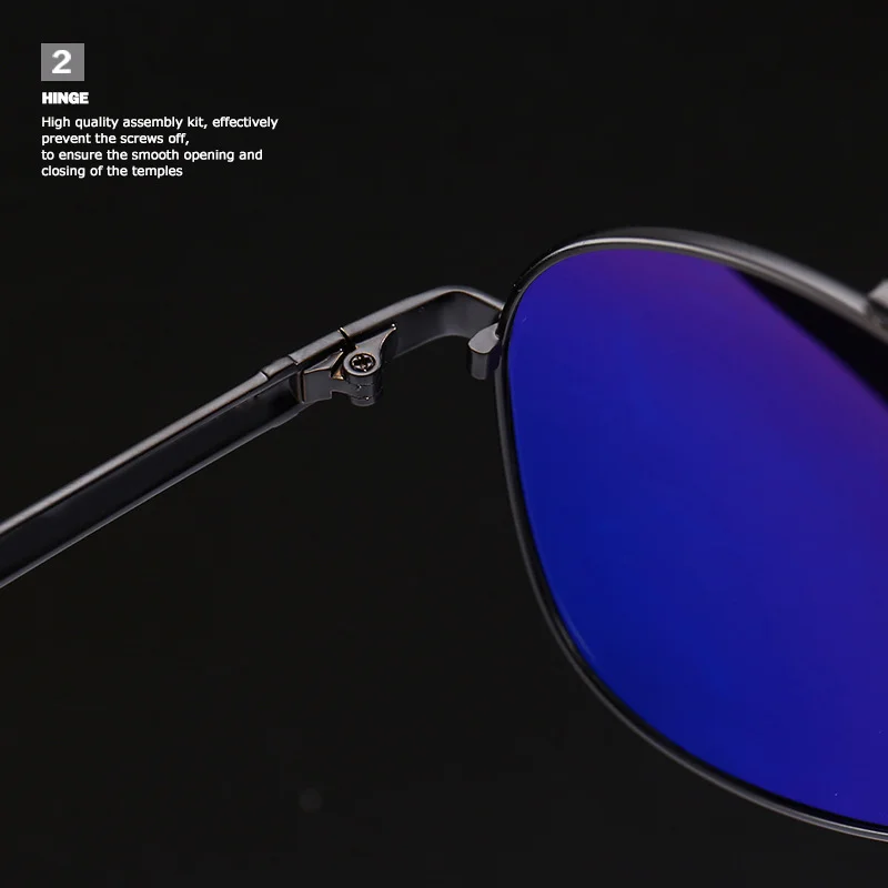 Red, Black, Gun Metal High Quality Men's Designer Polarized Sunglasses Famous Brands Luxury Metal Shades for Driving Black and Red Frame Colors - Details 6